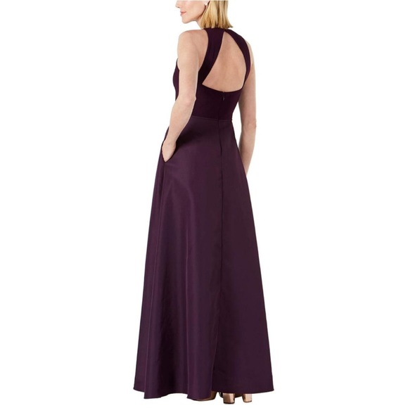 Adrianna Papell Dress Purple Sleeveless Jewel Neck Full-Length Evening Gown NWT - Picture 3 of 13